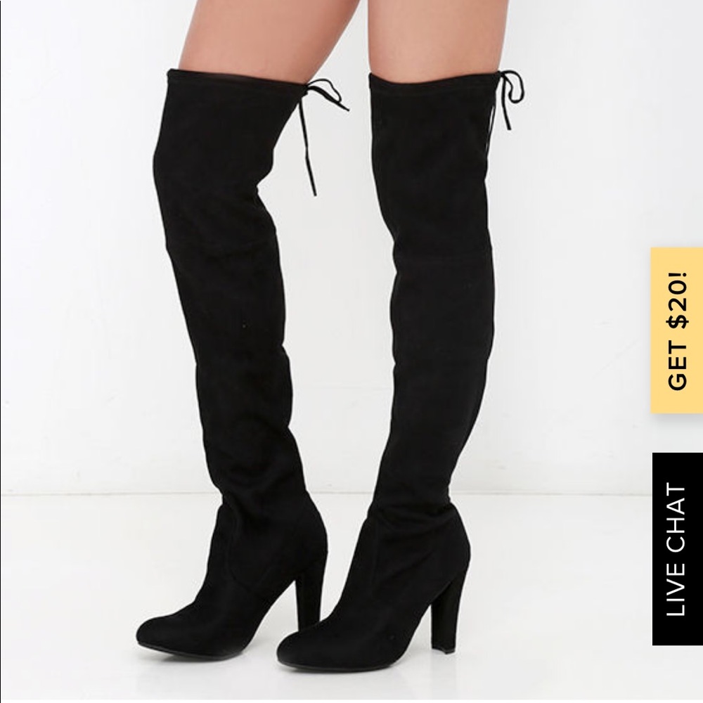 Steve Madden Over the Knee Black Suede Boots